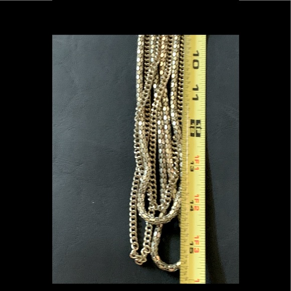 Multiple 4 Chain Silver Tone Necklace, Length 28-30” Pre Loved (maker JJ ?) - Picture 5 of 5